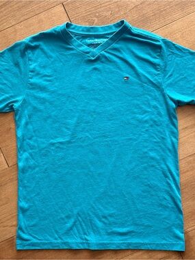 Tommy Hilfiger boy's V-Neck T-Shirt in Teal